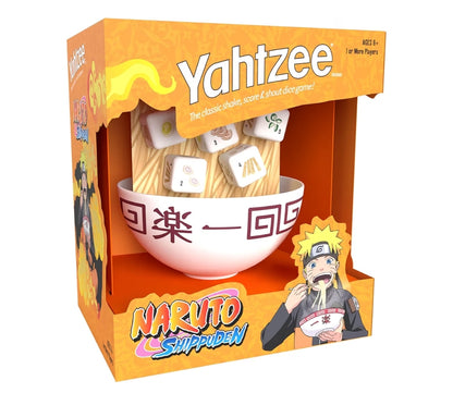 USAOPOLY YAHTZEE: Naruto Shippuden Collectible Ramen Bowl Dice Cup - Classic Family Dice Game Based on Anime Show - Great for Family Game Night