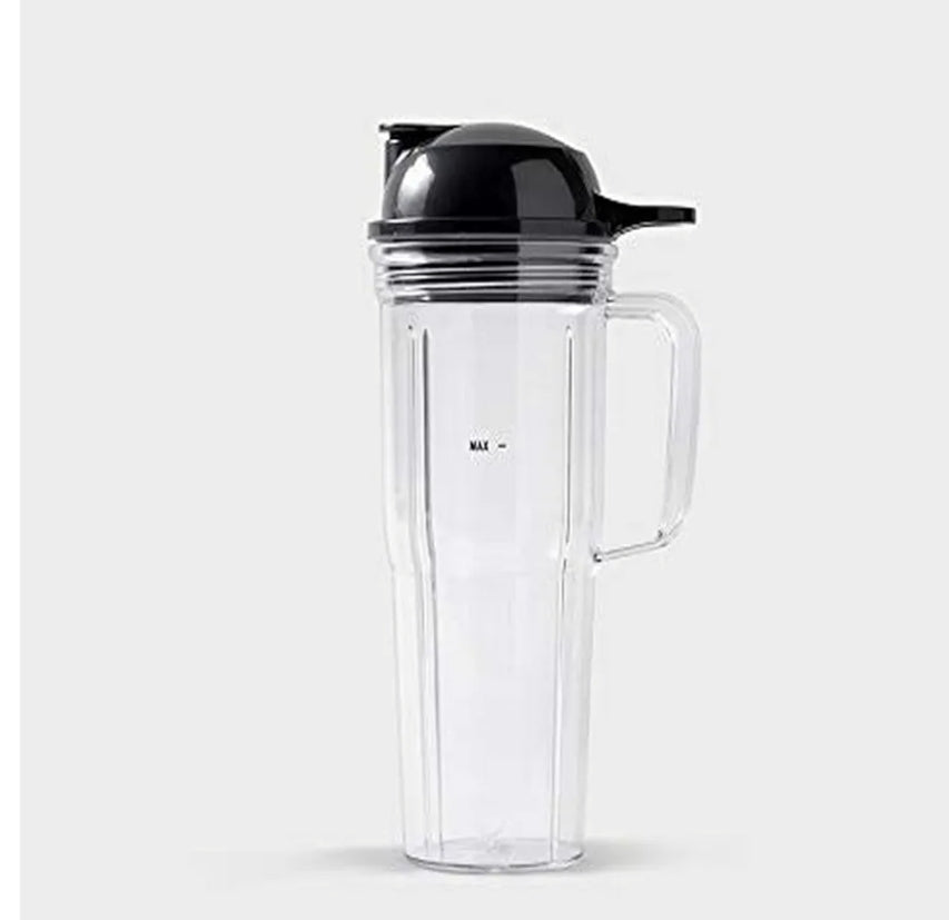 Nutribullet Travel Cup with To-Go Lid (24oz) - Clear/Black