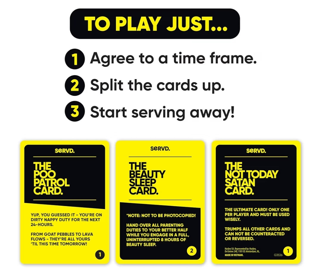 Hasbro SERVD Newborn Parents Edition Game – Hilarious Real-Life Couples Card Game – (Ages 17+)