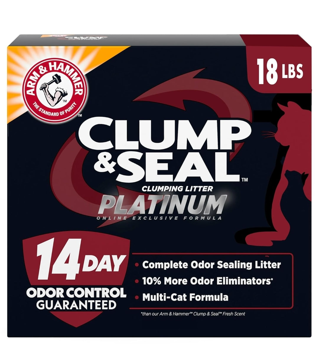 ARM & HAMMER Clump & Seal Platinum Clumping Cat Litter 14-Day Odor Control (18 Lbs)