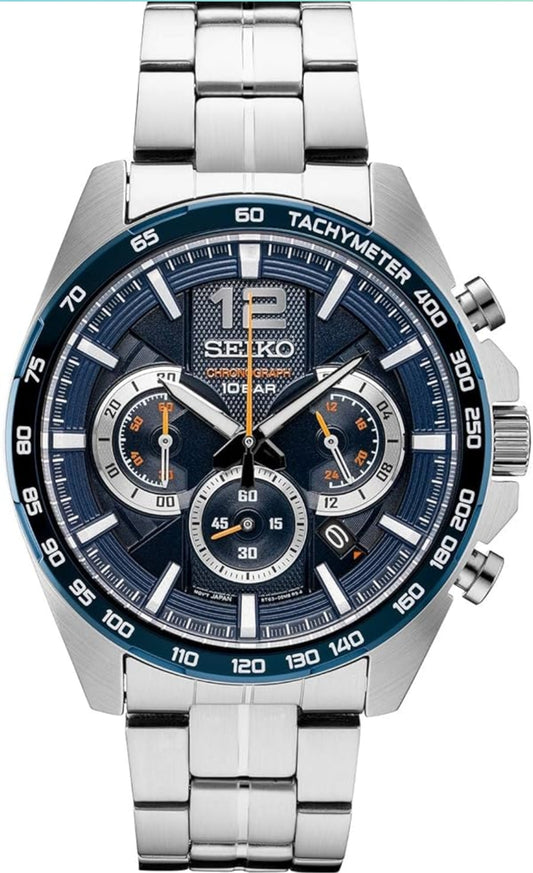 SEIKO Horlosie vir Mans - Noodsaaklikhede - Kwarts Chronograaf, Toerometer
