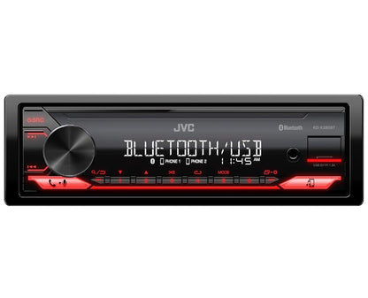 JVC KD-X280BT Bluetooth-motorstereo met USB-poort – AM/FM-radio, MP3-speler, hoëkontras-LCD, 50 Watt, afneembare voorpaneel – Enkel DIN – 13-band EQ