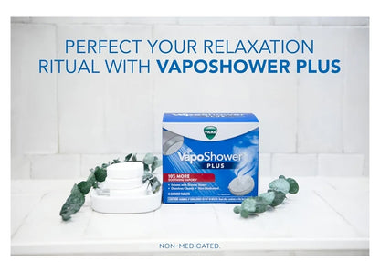 Vicks, VapoShower Plus, Stortstoompie, Bloekom Stortstoompie & Mentholgeur, Aromaterapie Stortstoompie & Stortbomme (12ST)