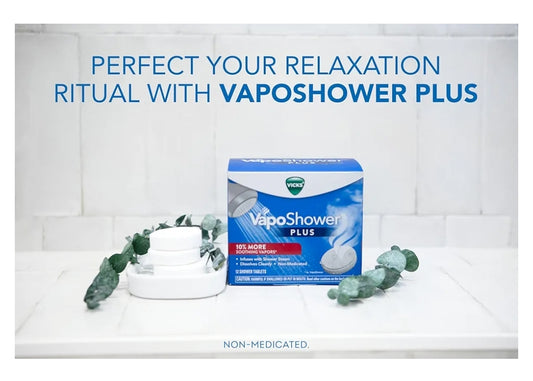 Vicks, VapoShower Plus, Stortstoompie, Bloekom Stortstoompie & Mentholgeur, Aromaterapie Stortstoompie & Stortbomme (12ST)