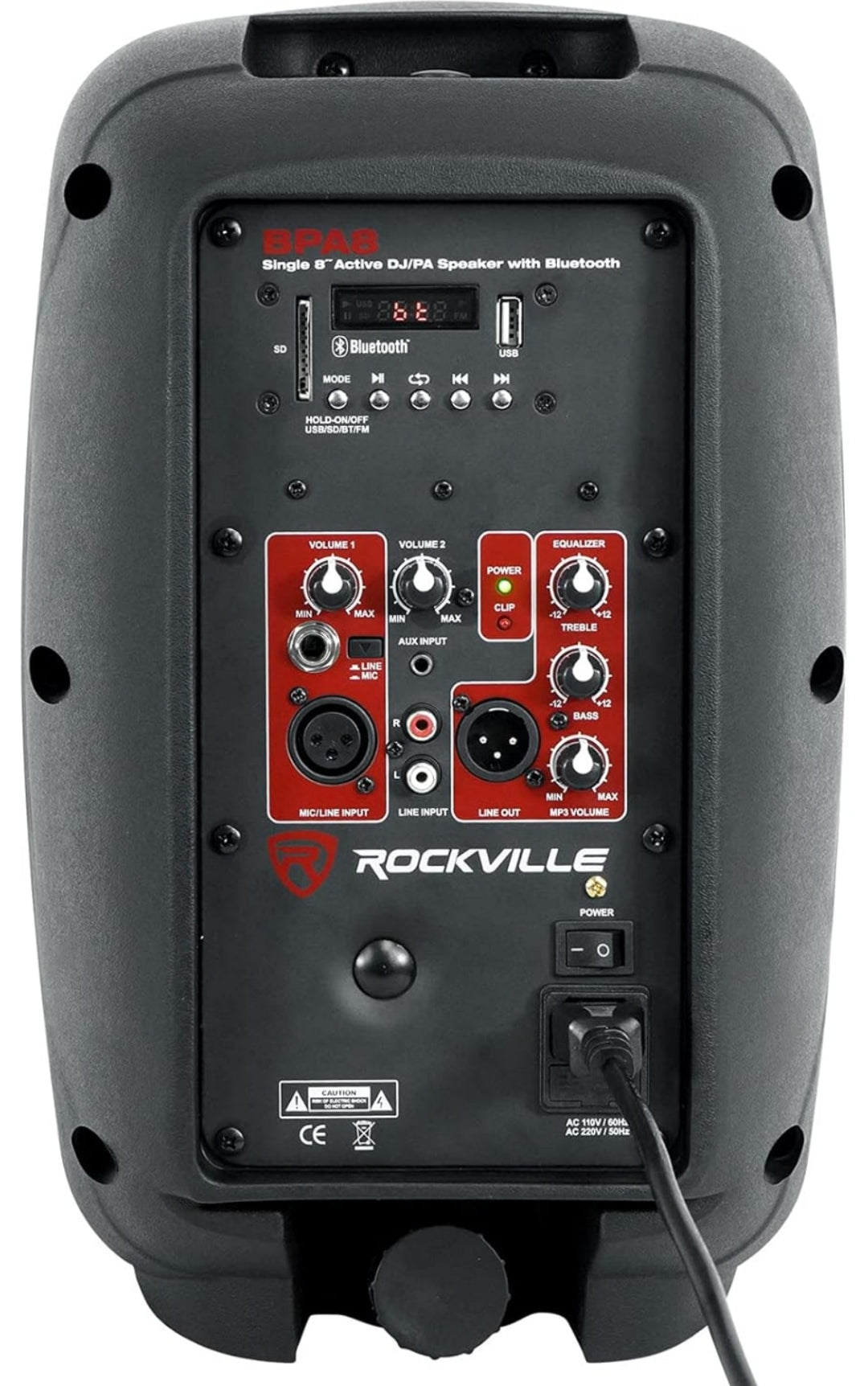 Rockville (2) BPA8 8" Professional Powered Active 300w DJ PA Speakers+Bluetooth
