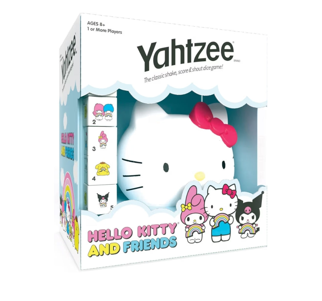 YAHTZEE: Collectible Head Dice Cup, Classic Family Hello Kitty Dice Game