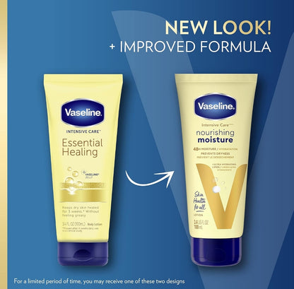 Vaseline Nourishing Moisture Body Lotion Hand & Body Lotion Pack of 12 for Dry Skin made with Ultra-Hydrating Lipids & Pure Oat Extract 3.4 oz