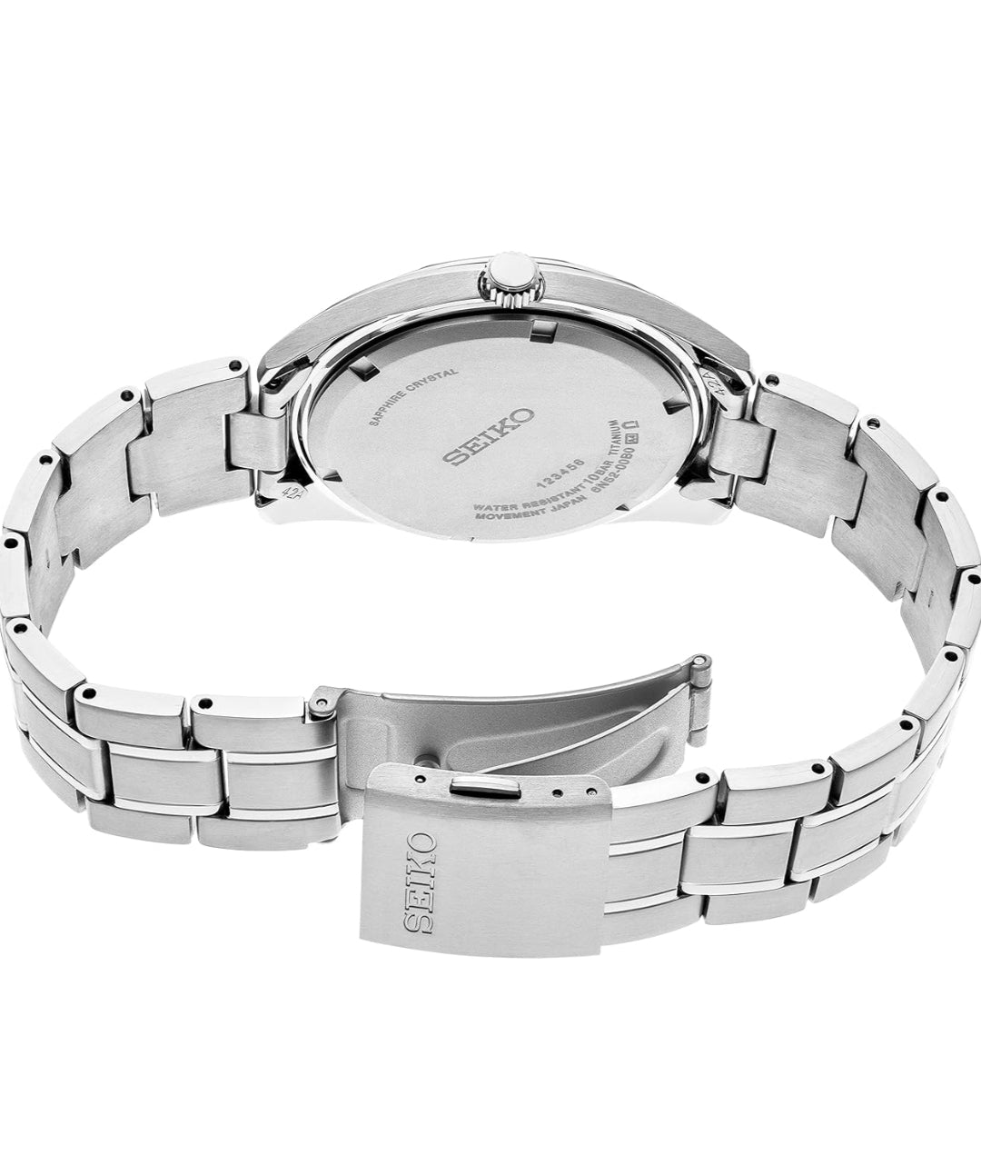 Seiko Manshorlosie Blou Wysplaat m/ Sonstraalafwerking, Datumkalender, Titaankas & -band, Saffierglas, en 100m Waterbestand - NUUT