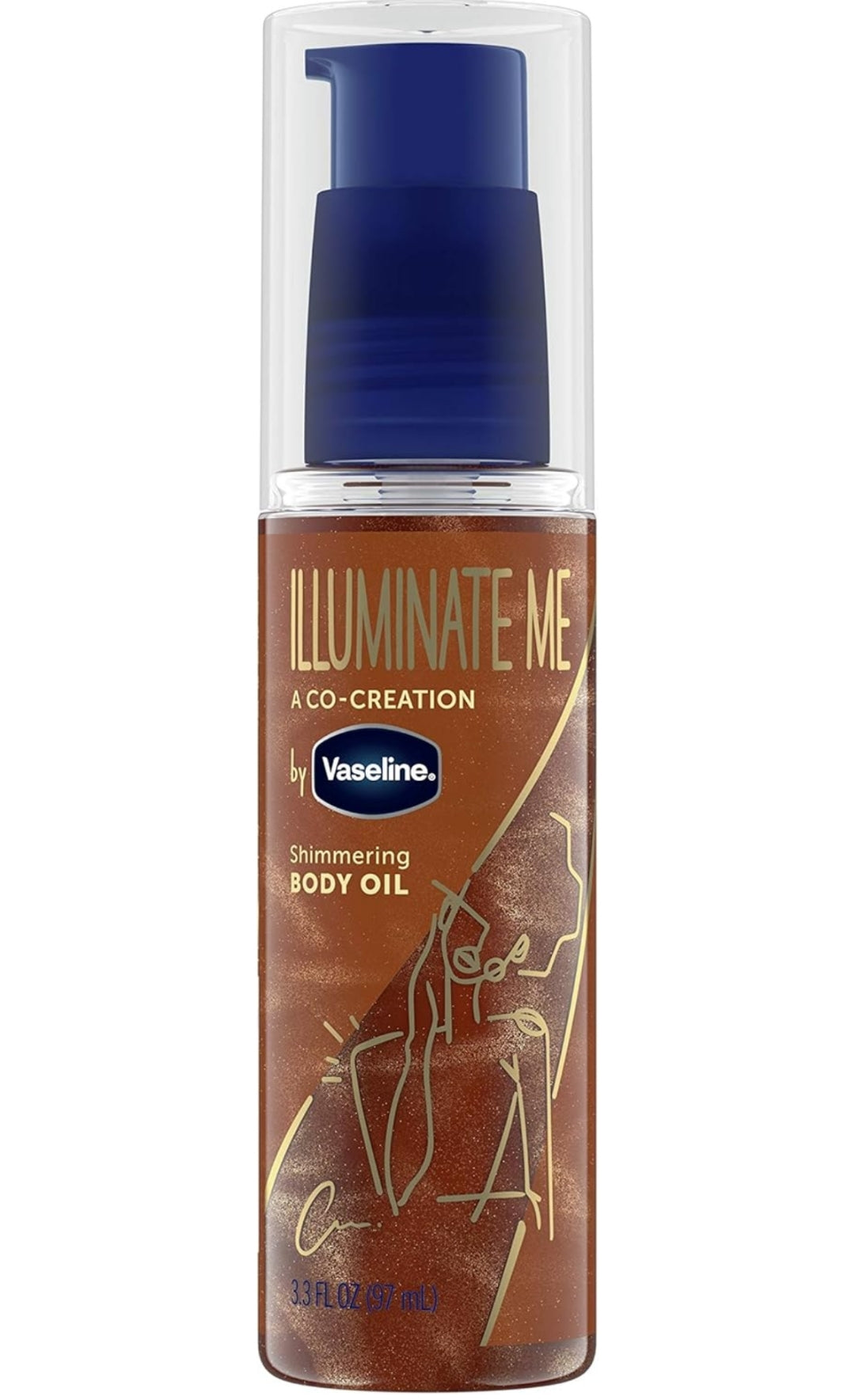 Vaseline Illuminate Me Shimmering Body Oil Created  for Glowing Skin 3.3 oz (2 PCS)