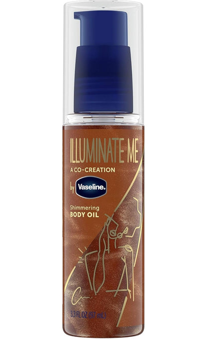 Vaseline Illuminate Me Shimmering Body Oil Created  for Glowing Skin 3.3 oz (2 PCS)