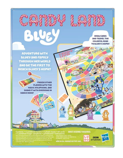 Hasbro Gaming Candy Land Bluey Edition Board Game - Play as Dad, Mum, Bluey, Bingo, Muffin, or Socks