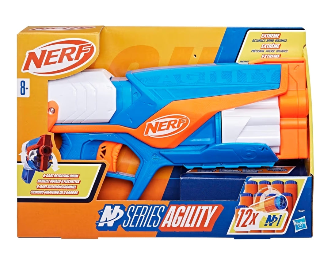 Nerf N Series Agility Blaster - 12 N1 Darts Compatible Only N Series Blasters - Outdoor Games
