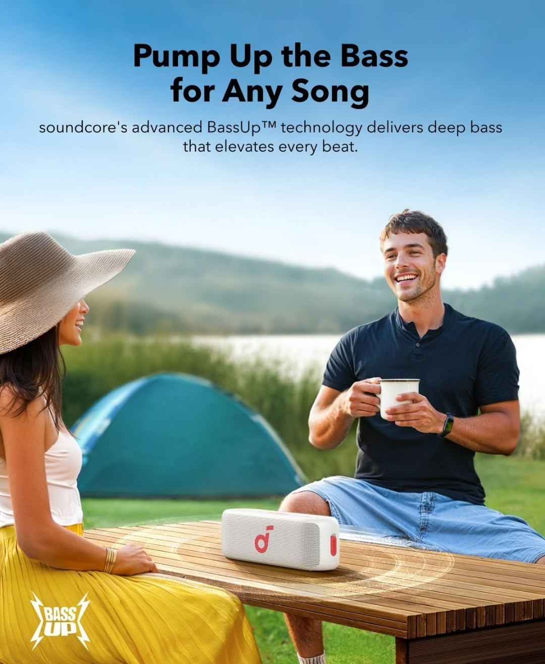 Soundcore Select 2S Bluetooth Speaker by Anker, Portable with 20W Stereo Sound, BassUp, 16-Hour Playtime, Wireless Stereo Pairing, IPX7 Waterproof, Speaker for Home, Shower, Hiking, Outdoors