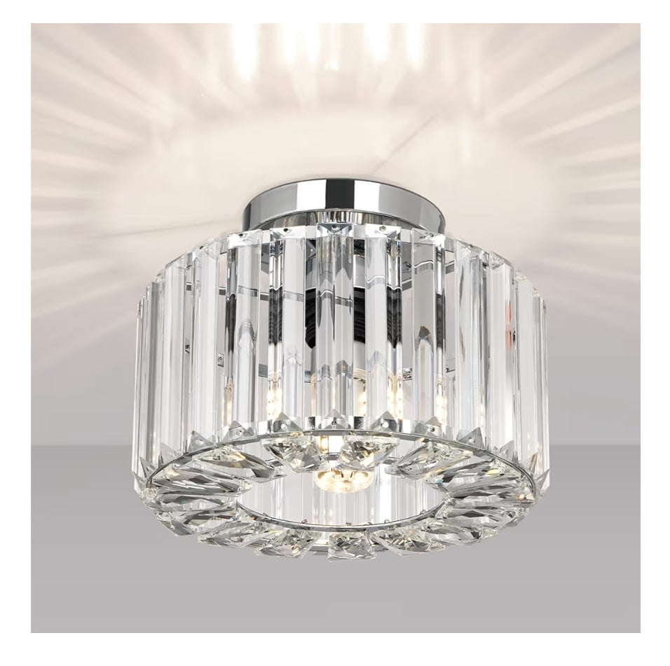 Moderne semi-ingeboude plafonlig Mini-kroonkandelaar Kristal, Ligfiksels Ingeboude