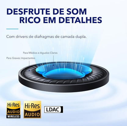 Soundcore by Anker Space Q45 Adaptive Active Noise Cancelling Headphones, Reduce Noise by Up to 98%, 50H Playtime, App Control, LDAC Hi-Res Wireless Audio, Comfortable Fit, Clear Calls, Bluetooth 5.3