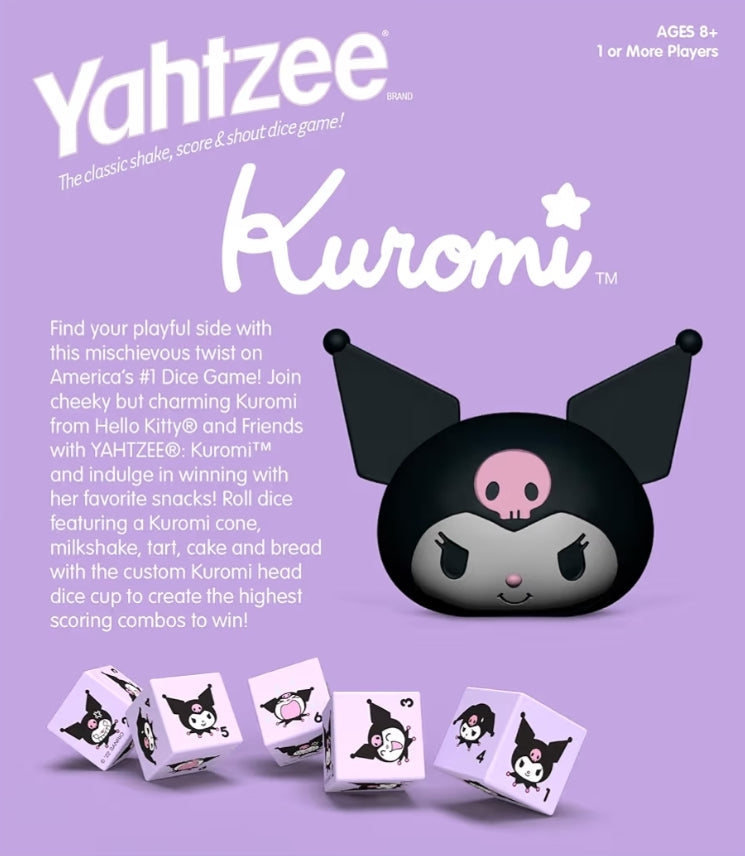 YAHTZEE: Collectible Kuromi Head Dice Featuring Her Adorable Range of Emotions