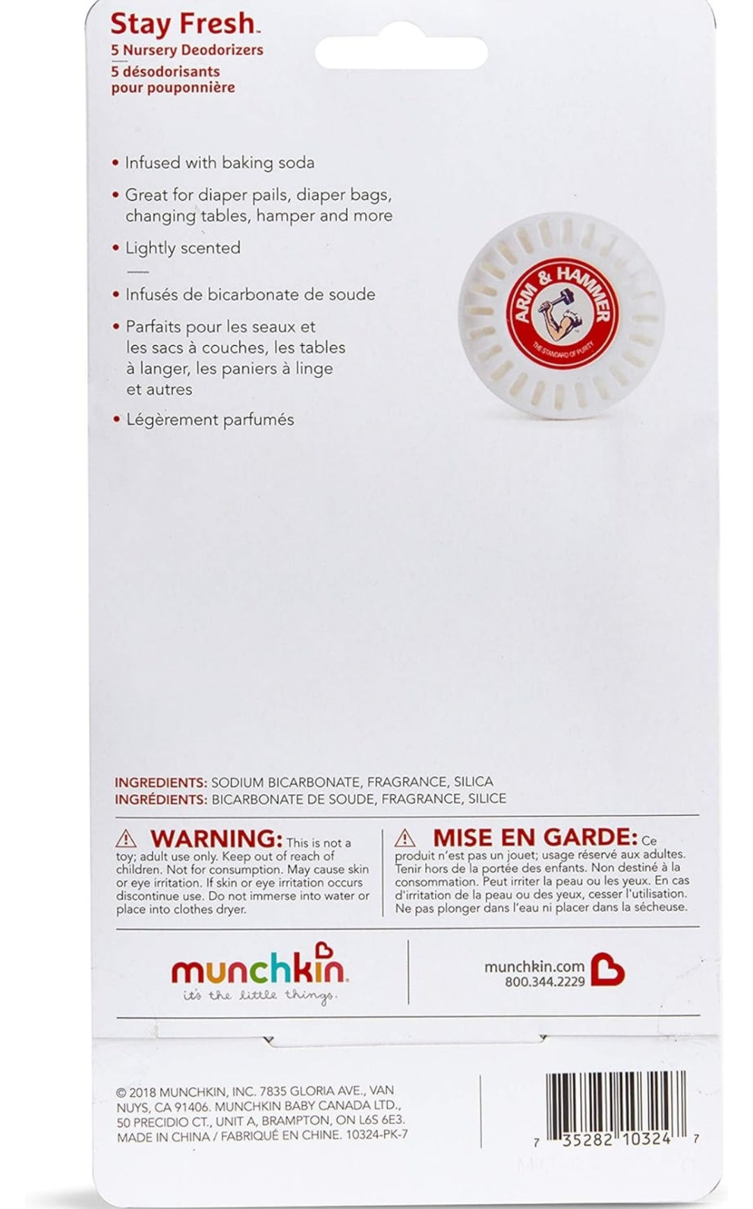 Munchkin Arm and Hammer Nursery Fresheners, Assorted Scents of Lavender or Citrus - 5CT