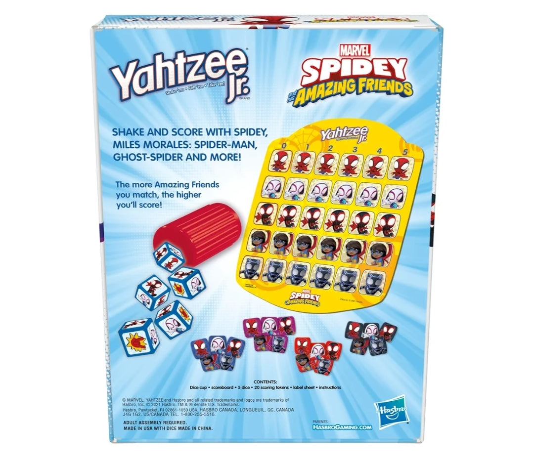 Hasbro Gaming Spidey and His Amazing Friends Yahtzee Jr.Marvel Edition Board Game