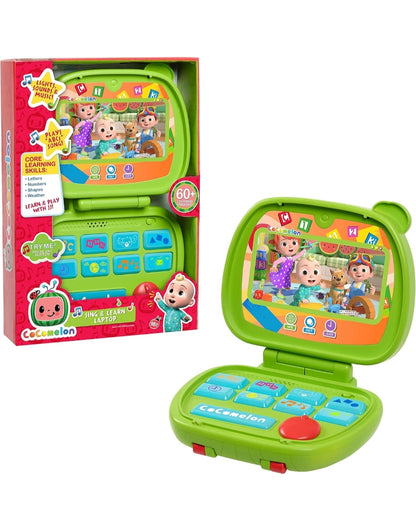 CoComelon Sing and Learn Laptop Toy for Kids, Lights, Sounds, and Music Encourages Letter, Number, Shape, and Animal Recognition, Officially Licensed Kids Toys for Ages 18 Month by Just Play