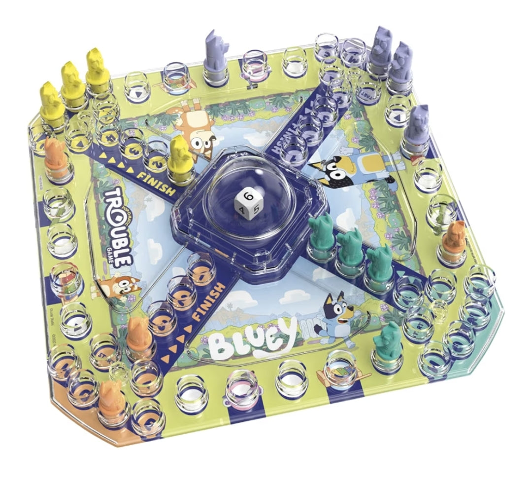 Hasbro Gaming Trouble: Bluey Edition Board Game - Race Bluey, Bingo, Bandit, or Chilli to The Finish