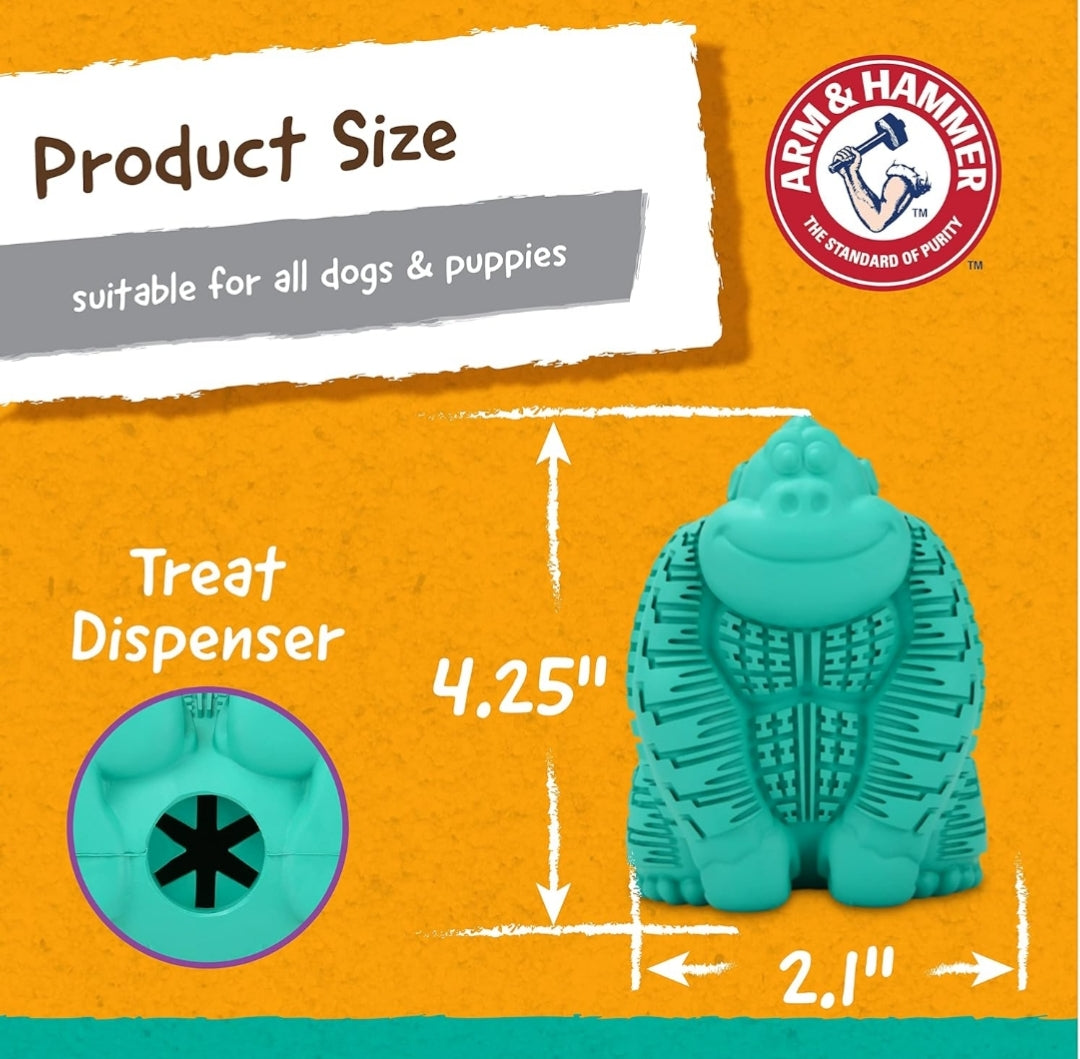Arm & Hammer for Pets Super Treadz Gorilla Dental Chew Toy for Dogs - Dog Dental Toys Reduce Plaque & Tartar Buildup Without Brushing - Safe for Dogs up to 35 Lbs (Pack of 12)