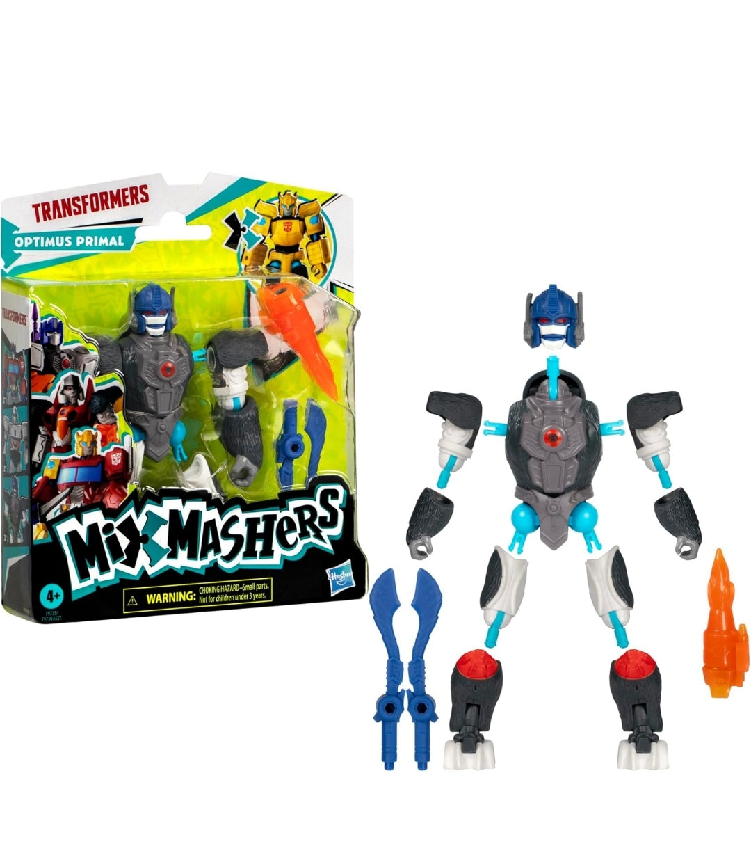 Transformers MixMashers Optimus Primal Custom Mix-and-Match Action Figure & Accessories, 5-Inch-Scale (12 cm) Robot Toys for Kids Ages 4+