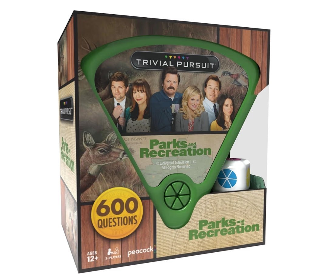 Trivial Pursuit Parks and Recreation, Trivia Game from Parks and Recreation TV Series, 600 Questions & Die in Travel Container, Officially Licensed Parks and Recreation Merchandise & Collectible