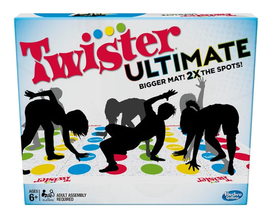 Hasbro Gaming Twister Ultimate: Bigger Mat, More Colored Spots, Family, Kids Party Game - Compatible with Alexa