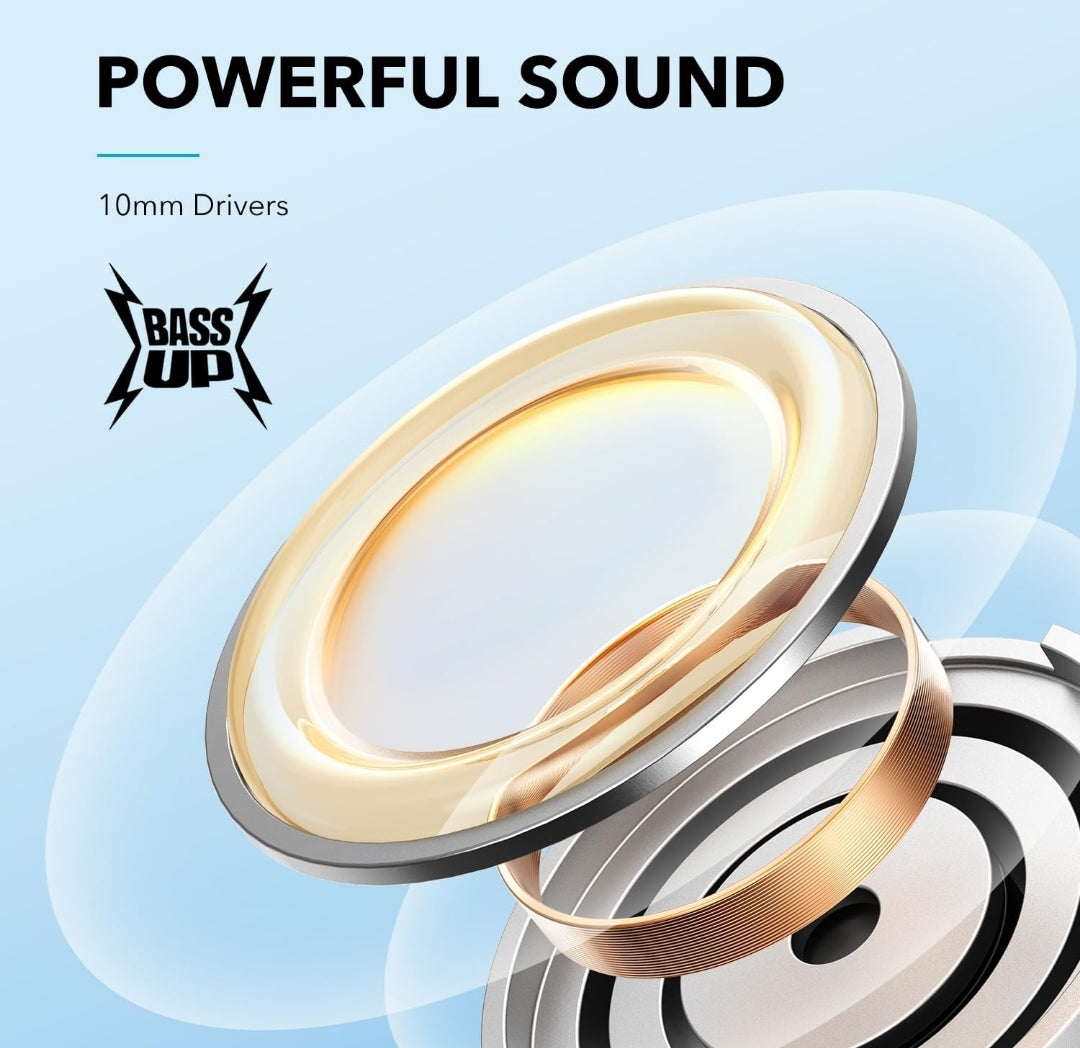 Soundcore by Anker Life U2i Wireless Neckband Headphones, 10mm Drivers with BassUp Technology, 24H Playtime, AI-Enhanced Calls, Foldable and Lightweight, IPX5 Water-Resistant, Secure Fit, Bluetooth 5