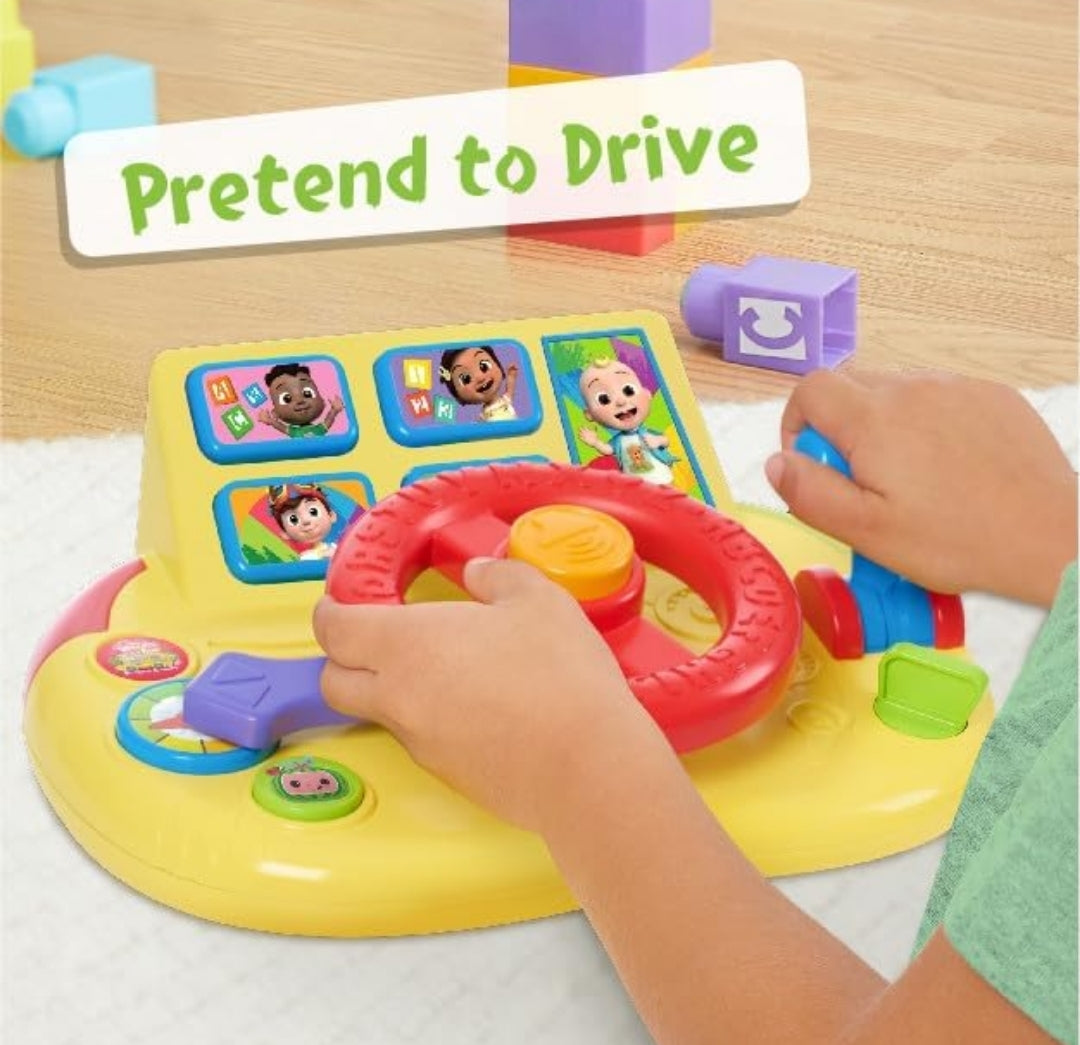 CoComelon Learning Steering Wheel with Lights and Sounds, Learning & Education, Batteries Included, Medium, Kids Toys for Ages 3 Up by Just Play