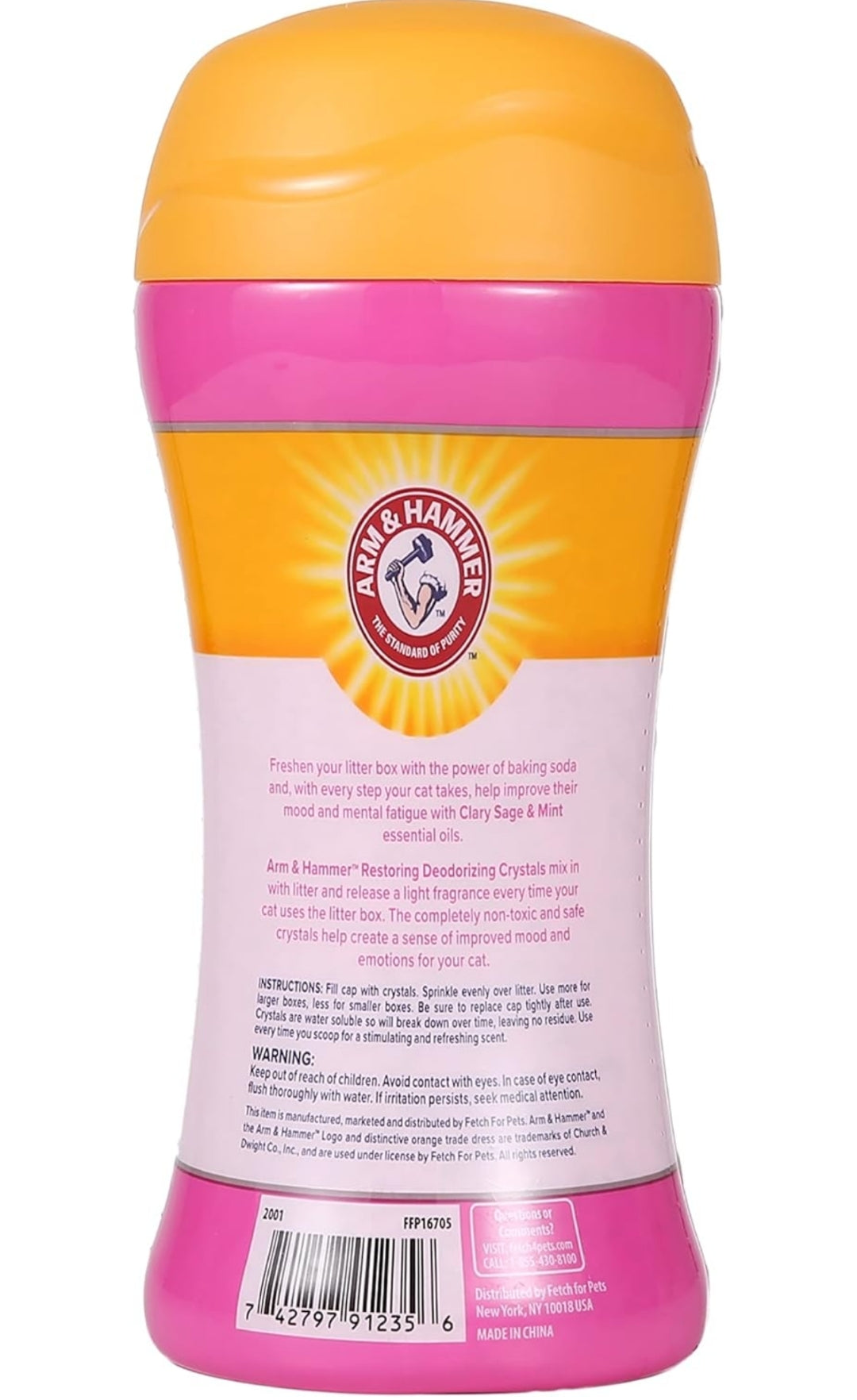 Arm & Hammer Restoring Cat Litter Box Deodorizing Crystals, Clary Sage & Mint Scent Cat Essentials (15oz)