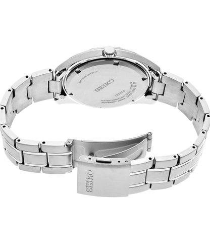 Seiko Mans Noodsaaklike Swart Horlosieplaat