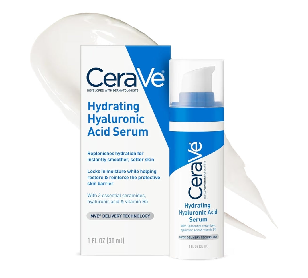 Sérum Acide Hyaluronique CeraVe avec Vitamine B5 et Céramides, Sérum Hydratant Visage pour Peau Sèche, Sans Parfum (30 ml)