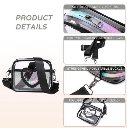 Clear Crossbody Bag for Women Girls Kids Purse Toddlers Shoulder Messenger Handbags Transparent Bags Wallet Pouch