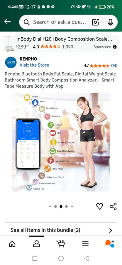 Bluetooth Digital Weight Scale,Smart Body Composition Analyzer with Smart Tape Measure Body with App