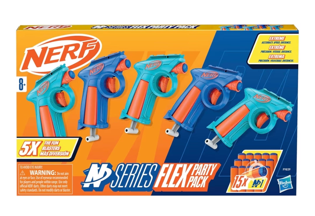 Nerf N Series Party Pack - N Series Flex Blasters, 15 N1 Darts Compatible Only N Series
