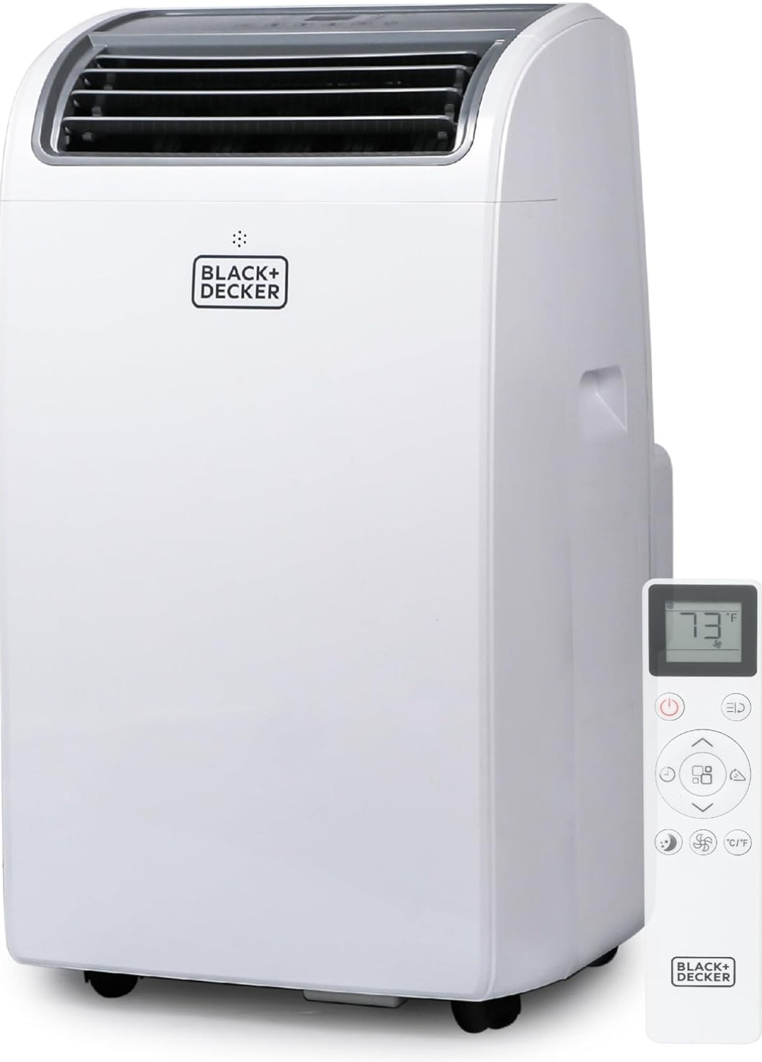 BLACK+DECKER Slim Draagbare Lugversorger met Verhitting, 14,000 BTU Verkoeling, 12,000 BTU Verhitting vir Kamers tot 700 Vk. Vt., Follow Me Afstandbeheer, BPACT14HWT, Wit