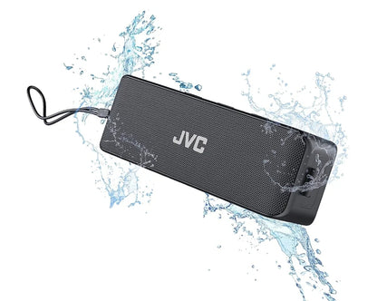 JVC Draagbare Draadlose Luidspreker met Stereoklank, Bluetooth 5.0, TWS Stereo Funksie, Waterdig IPX7, tot 22-Uur Batterylewe - SPSQ4BT, Swart