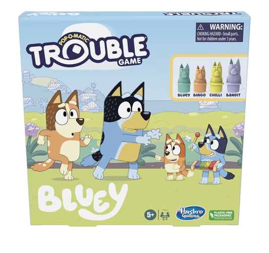 Hasbro Gaming Trouble: Bluey Edition Board Game - Race Bluey, Bingo, Bandit, or Chilli to The Finish