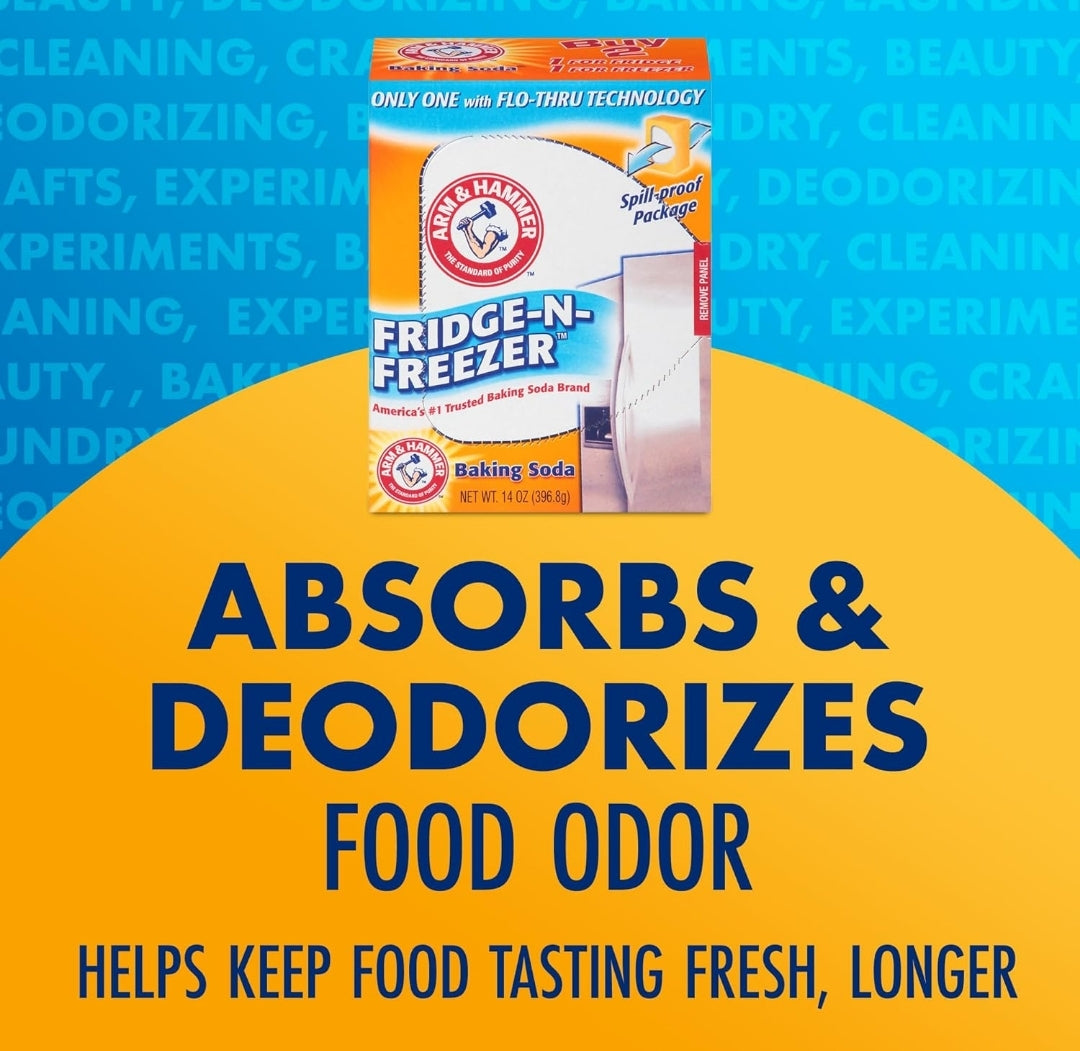 Arm & Hammer Baking Soda Fridge-n-Freezer Odor Absorber - Orange (14 oz) Pack of 12
