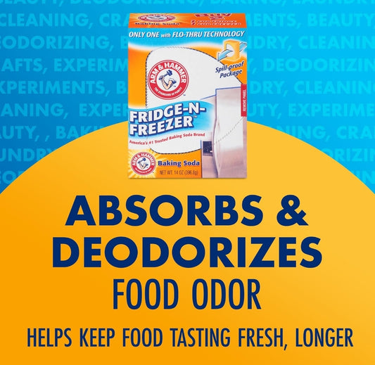 Arm & Hammer Baking Soda Yskas-en-Vrieskas Reukabsorbeerder - Oranje (396 g) Pak van 12