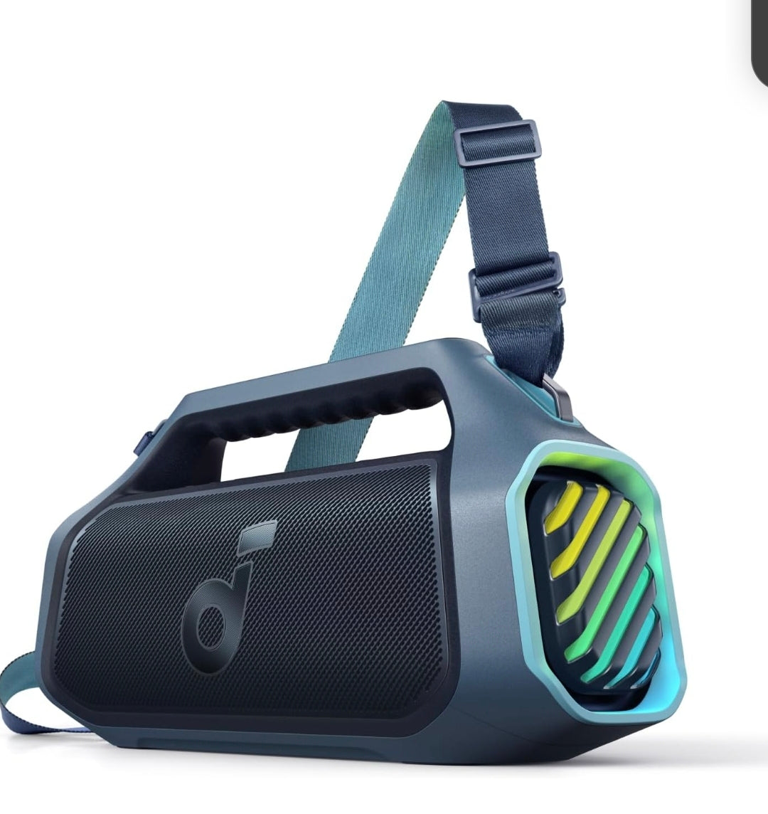 Soundcore Boom 2 Plus By Anker, Outdoor Speaker, 140W, 2+2 Channel, BassUp 2.0, 20H Playtime, Fast Charge, IPX7 Waterproof, RGB Lights, Power Bank, Bluetooth 5.3, Portable for Outdoors, Camping, Beach