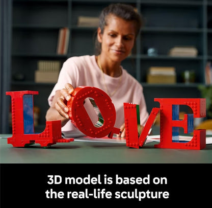 LEGO Art Liefde Versamelbare Boustel – Selfdoenpakket vir Volwassenes, Ouderdom 18+ Huisdekor om te Vertoon