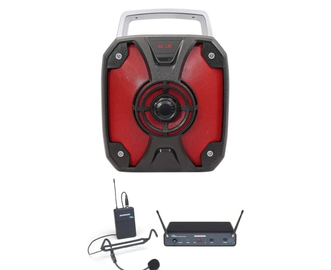 ROCKBOX Portable Rechargeable School Teacher Classroom PA Speaker System+Headset