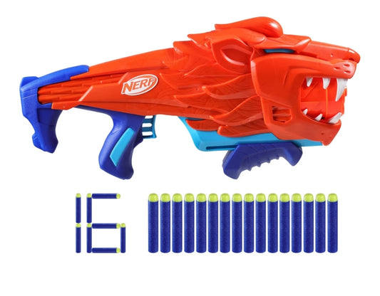 NERF Wild Lionfury Dart Blaster - 16 Elite Darts (Kids - Ages 6 & Up) - Outdoor Toys