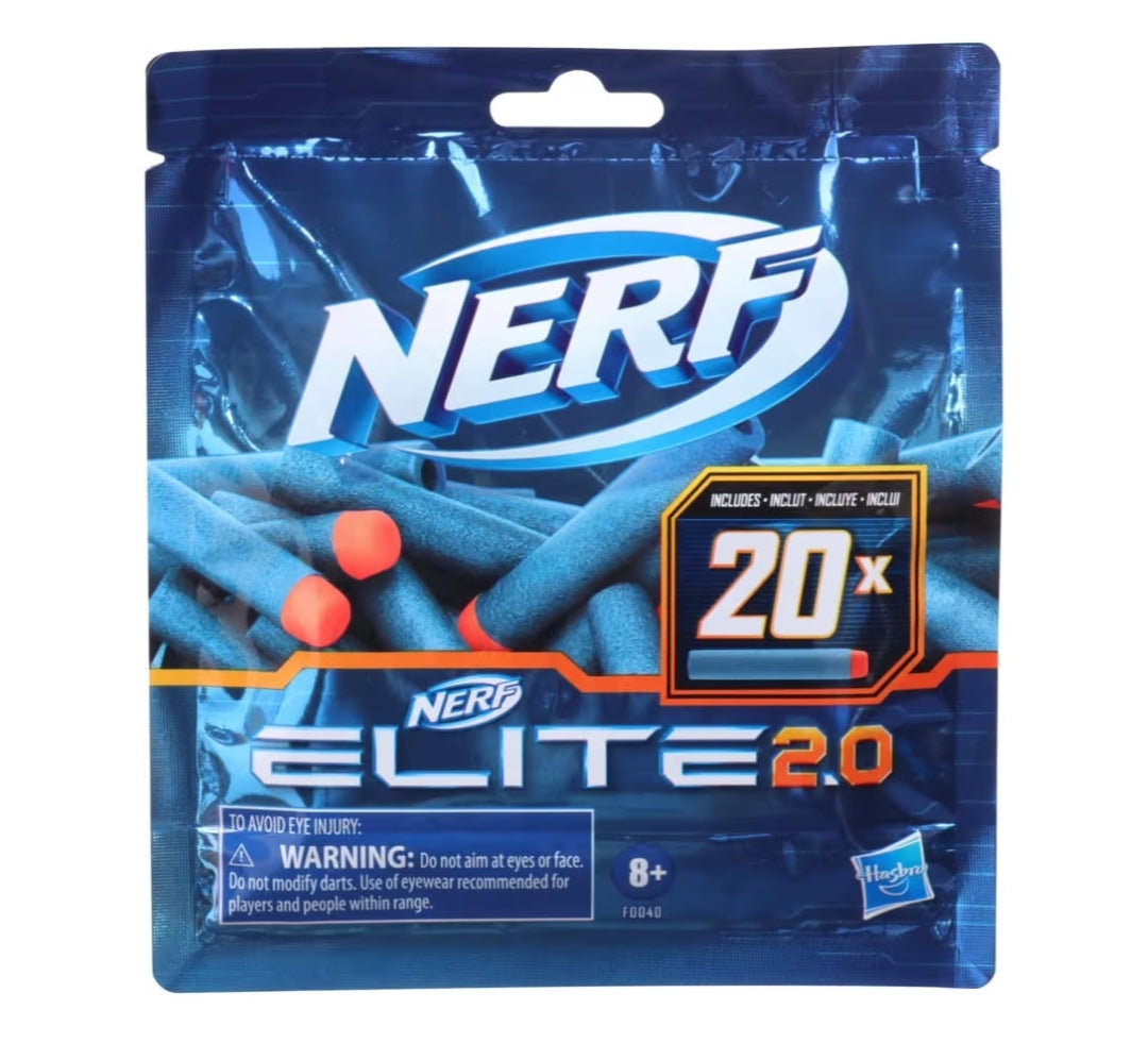 NERF Elite 2.0 Foam Darts Refill Pack Compatible w/ All Nerf Blasters Use Elite Darts (1PK)