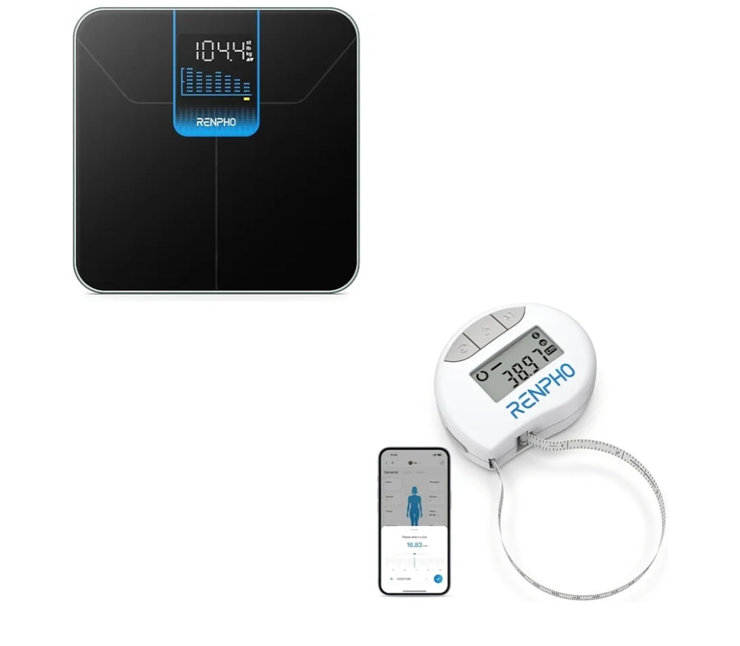 Bundle Scale for Body Weight with 7-Day Weight Trend and Smart Body Measuring Tape
