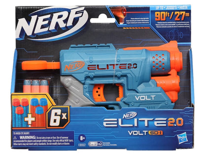 Nerf Elite 2.0 Volt SD-1 Blaster, 6 Official Nerf Darts, 2 Tactical Rails to Customize for Battle for Kids Ages 8 and Up