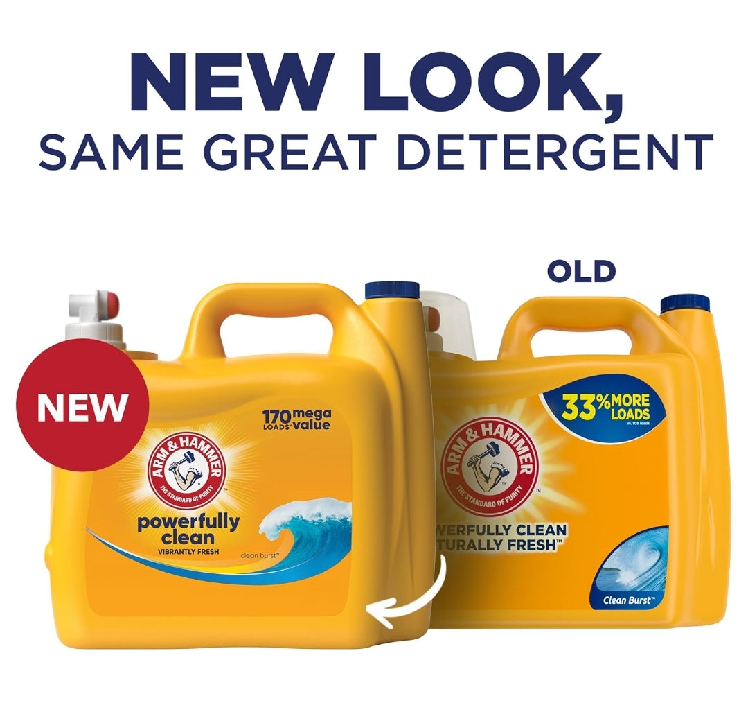 Arm & Hammer Clean Burst, 200 Loads Liquid Laundry Detergent (200 fl oz)