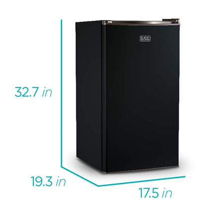 BLACK+DECKER Kompakte Yskas Energie Star Enkeldeur Mini Yskas met Vrieskas, 3.2 Kubieke Voet, Swart
